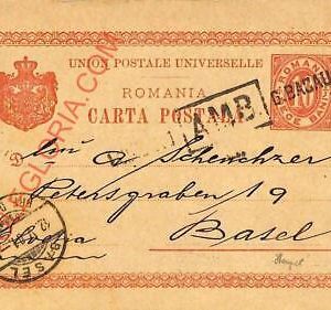 ad6013 - ROMANIA - Postal History  - POSTAL STATIONERY CARD  to SWITZERLAND 1901
