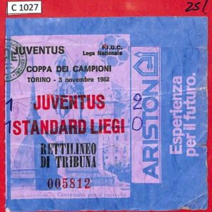 C1027 - Vecchio  BIGLIETTO PARTITA CALCIO -  1982    JUVENTUS vs STANDARD Liege