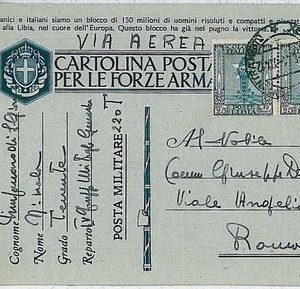 36444  colonie  - Storia Postale: LIBIA LYBIA Cartolina militare Italiana 1941