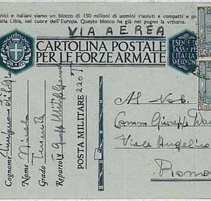 36445  colonie  - Storia Postale: LIBIA LYBIA Cartolina militare Italiana 1941