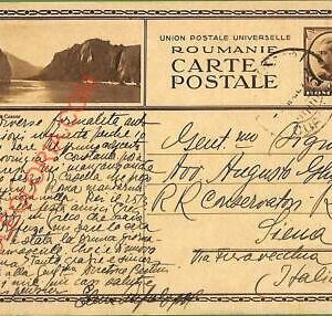 ad6027 - ROMANIA - Postal History  - Picture STATIONERY CARD to ITALY 1937