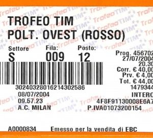 C2073- Vecchio BIGLIETTO PARTITA CALCIO - 2004