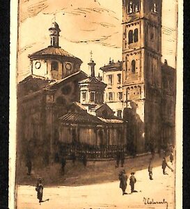 ab1492 - CARTOLINA D'EPOCA - MILANO Città : Chiesa di San Satiro