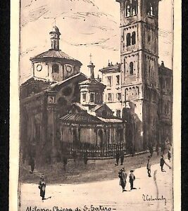 ab1493 - CARTOLINA D'EPOCA - MILANO Città : Chiesa di San Satiro