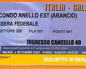 C2326- Vecchio BIGLIETTO PARTITA CALCIO - 2003-2004  INTER  VS GALLES