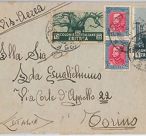53455 - ERITREA  - Storia Postale: BUSTA con annullo POSTA MILITARE 125E  1936