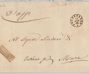 ITALIA REGNO storia postale -  BUSTA da POLPENAZZE spedita in FRANCHIGGIA 1862