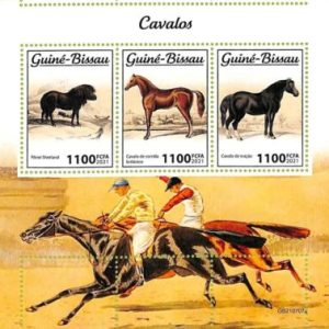 A7579 - GUINE BISSAU - ERROR MISPERF Stamp Sheet -  2021 - Animals, HORSE