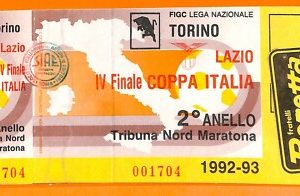 C2008- Vecchio BIGLIETTO PARTITA CALCIO - 1992-93 TORINO VS LAZIO