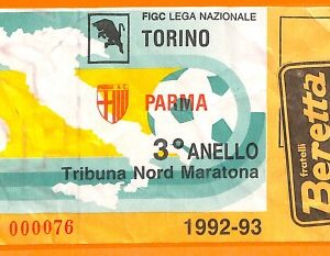 C2010- Vecchio BIGLIETTO PARTITA CALCIO - 1992-93 TORINO VS PARMA