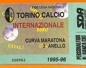 C2016- Vecchio BIGLIETTO PARTITA CALCIO - 1995-96 TORINO VS INTER