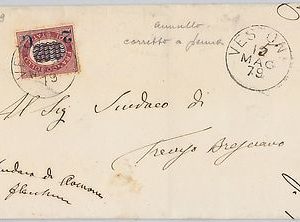 ITALIA REGNO storia postale - Sassone 29  su BUSTA da VESTONE 1879 - ANNULLO !!