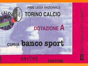 C2021- Vecchio BIGLIETTO PARTITA CALCIO - 1997-98 TORINO