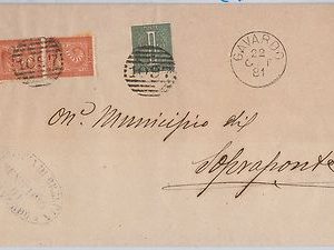 ITALIA REGNO storia postale - T14 + T15 (2)  BUSTA annullo NUMERALE 1097 GAVARDO