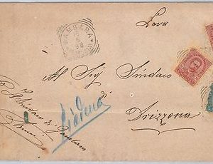 ITALIA REGNO storia postale - BUSTA con annullo TONDOQUADRO di GAMBARA 1898