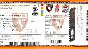 C2192- Vecchio BIGLIETTO PARTITA CALCIO - 2016 TORINO VS NAPOLI
