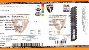 C2182- Vecchio BIGLIETTO PARTITA CALCIO - 2014 TORINO VS AS LIVORNO