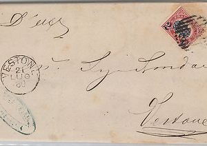 ITALIA REGNO storia postale - S. 35 varieta' + 36  su BUSTA DOPPIA - VESTONE