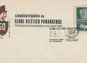 75948 - BRAZIL - Postal History  SPECIAL COVER Postmark 1974 FOOTBALL Paranaense