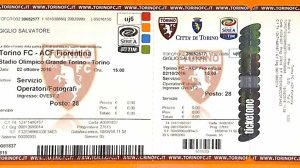 C2191- Vecchio BIGLIETTO PARTITA CALCIO - 2016 TORINO VS ACF FIORENTINA