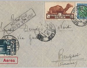 53460 - ERITREA  - Storia Postale: BUSTA con annullo POSTA MILITARE 25 a BENGASI
