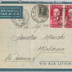 53462 - ERITREA  - Storia Postale: BUSTA con annullo POSTA MILITARE 130E 1936