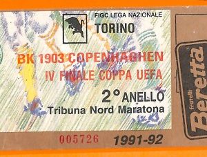 C2257- Vecchio BIGLIETTO PARTITA CALCIO - 1991-92 TORINO