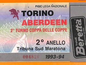 C2266- Vecchio BIGLIETTO PARTITA CALCIO - 1993-94 TORINO VS ABERDEEN