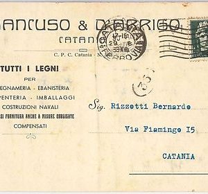 44184   CARTOLINA d'Epoca - CATANIA Città - PUBBLICITARIA: Legni 1939