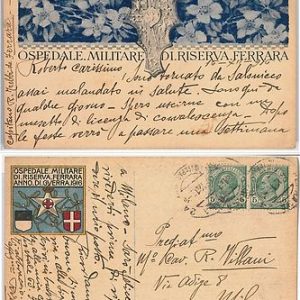 49477  CARTOLINA d'Epoca - FERRARA: OSPEDALE MILITARE DI RISERVA Illustrata 1916