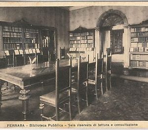 49478   CARTOLINA d'Epoca -  FERRARA citta' - BIBBLIOTECA PUBBLICA 1926