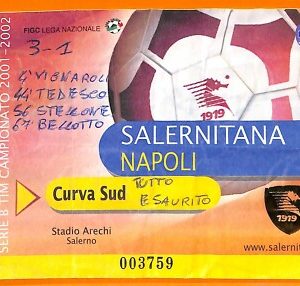 C2051- Vecchio BIGLIETTO PARTITA CALCIO - 2001-2002 SALERNITANA VS NAPOLI