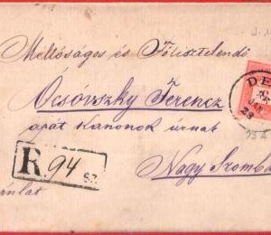 aa2052 - HUNGARY - Postal History - Registered COVER from DEKS 1886