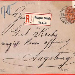 aa2049 - HUNGARY - Postal History - STATIONERY COVER sent Registered mail 1895