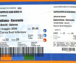C2119- Vecchio BIGLIETTO PARTITA CALCIO - 2008 SALERNITANA VS SASSUOLO