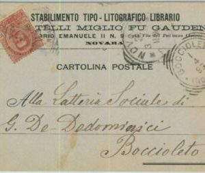 90930  - CARTOLINA d'Epoca - NOVARA Città - PUBBLICITARIA 1899 Tipografia