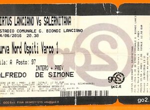 C2197- Vecchio BIGLIETTO PARTITA CALCIO - 2016 VIRTUS LANCIANO VS SALERNITANA