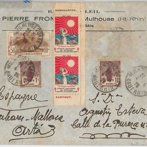 FRANCE - HISTOIRE POSTAL :  LETTRE  a  PALMA DE MALLORCA Spain 1928 - JOLI!