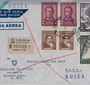 39418 -  ARGENTINA - POSTAL HISTORY - COVER to SWITZERLAND Certificado Expreso