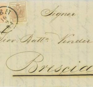 P0324 - AUSTRIA  - POSTAL HISTORY -   COVER from WIEN to ITALY Brescia  1858