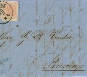 P0323 - AUSTRIA  - POSTAL HISTORY - Mi# 3Y + 4Y on COVER to ITALY Brescia  1858