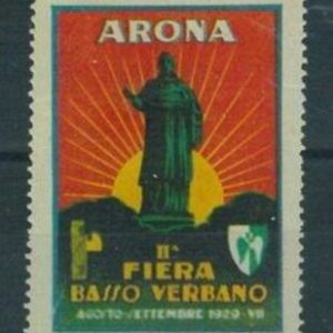 90943 - Poster Stamp CHIUDILETTERE d'Epoca - NOVARA: Arona - Basso Verbano 1929