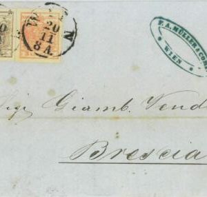 P0326 - AUSTRIA  - POSTAL HISTORY -   COVER from WIEN to ITALY Brescia  1855