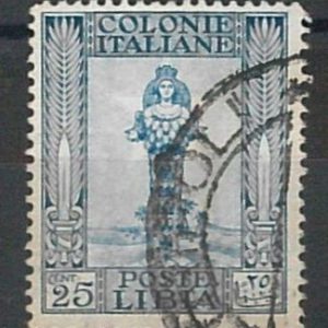 53505 - ITALIA COLONIE: LIBIA - Sassone 40ZG  FILAGRANA LETTERE  7/10  Usato