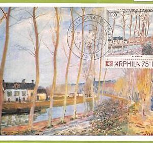 aa6457 - FRANCE - POSTAL HISTORY -  FDC MAXIMUM CARD - Sisley  ART 1975