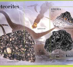 B0542 - LIBERIA - ERROR MISPERF Stamp Sheet - 2022 - Meteorites DINOSAURS