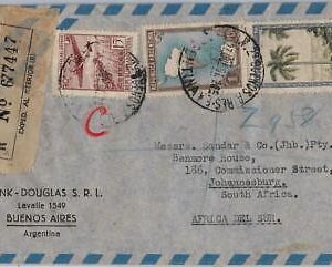 39423 - ARGENTINA -  POSTAL HISTORY - Registered AIRMAIL COVER to SOUTH AFRICA