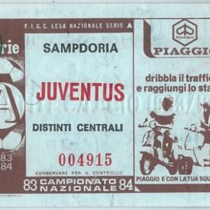69655 - Vecchio  BIGLIETTO PARTITA CALCIO - 1983 / 1984 :  SAMPDORIA / JUVENTUS