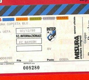 C0958 - Vecchio BIGLIETTO PARTITA CALCIO - 1988 INTER VS BAYERN