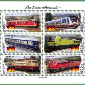 B1715 - GUINEE - ERROR MISPERF Stamp Sheet - 2023 - Trains, Transport